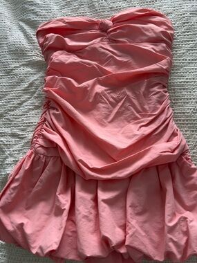 Forever 21 x Betsy Johnson Coral Pink Strapless Bubble Dress